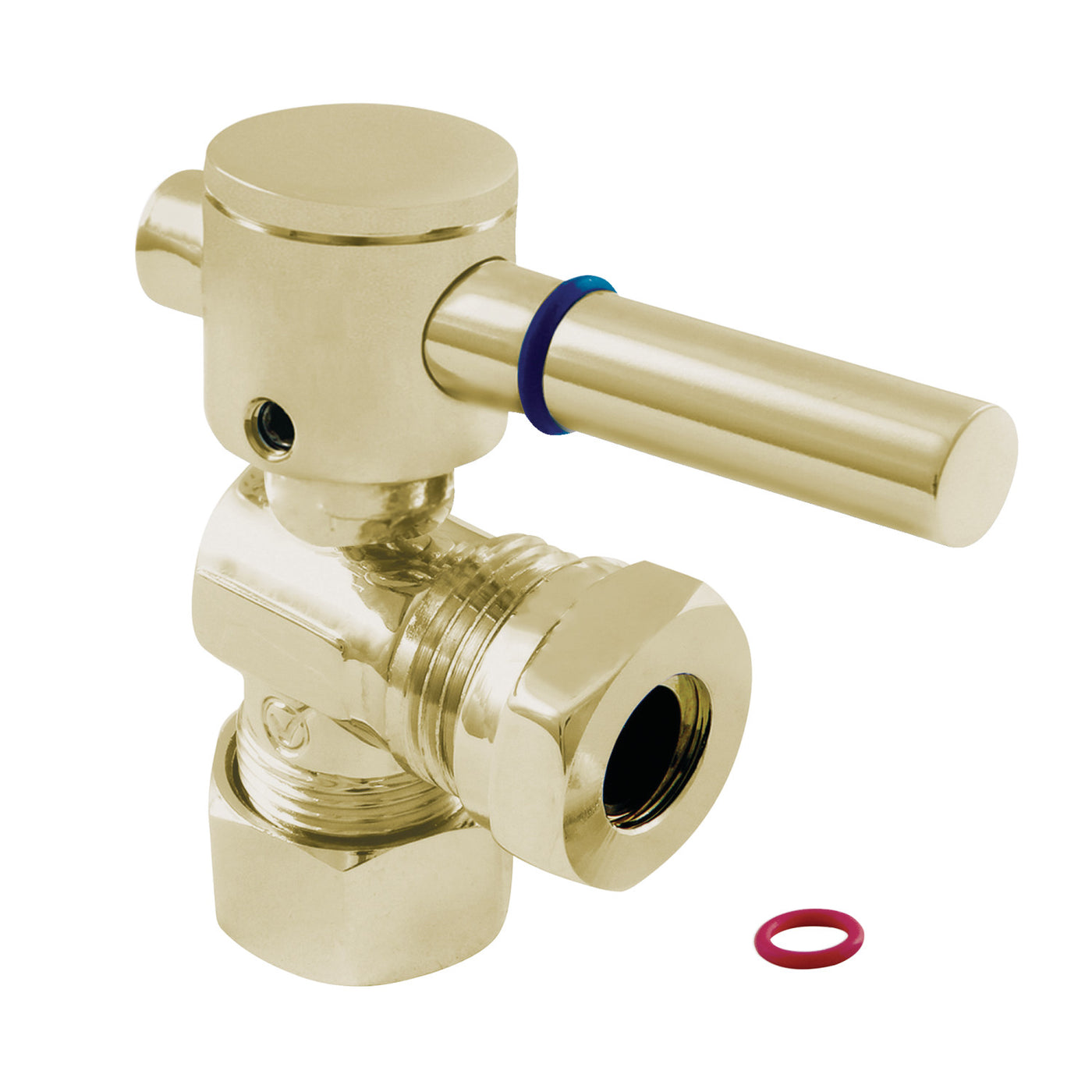 Elements of Design ECC54302DL 5/8-Inch OD Comp x 1/2-Inch or 7/16-Inch Slip Joint Angle Stop Valve, Polished Brass