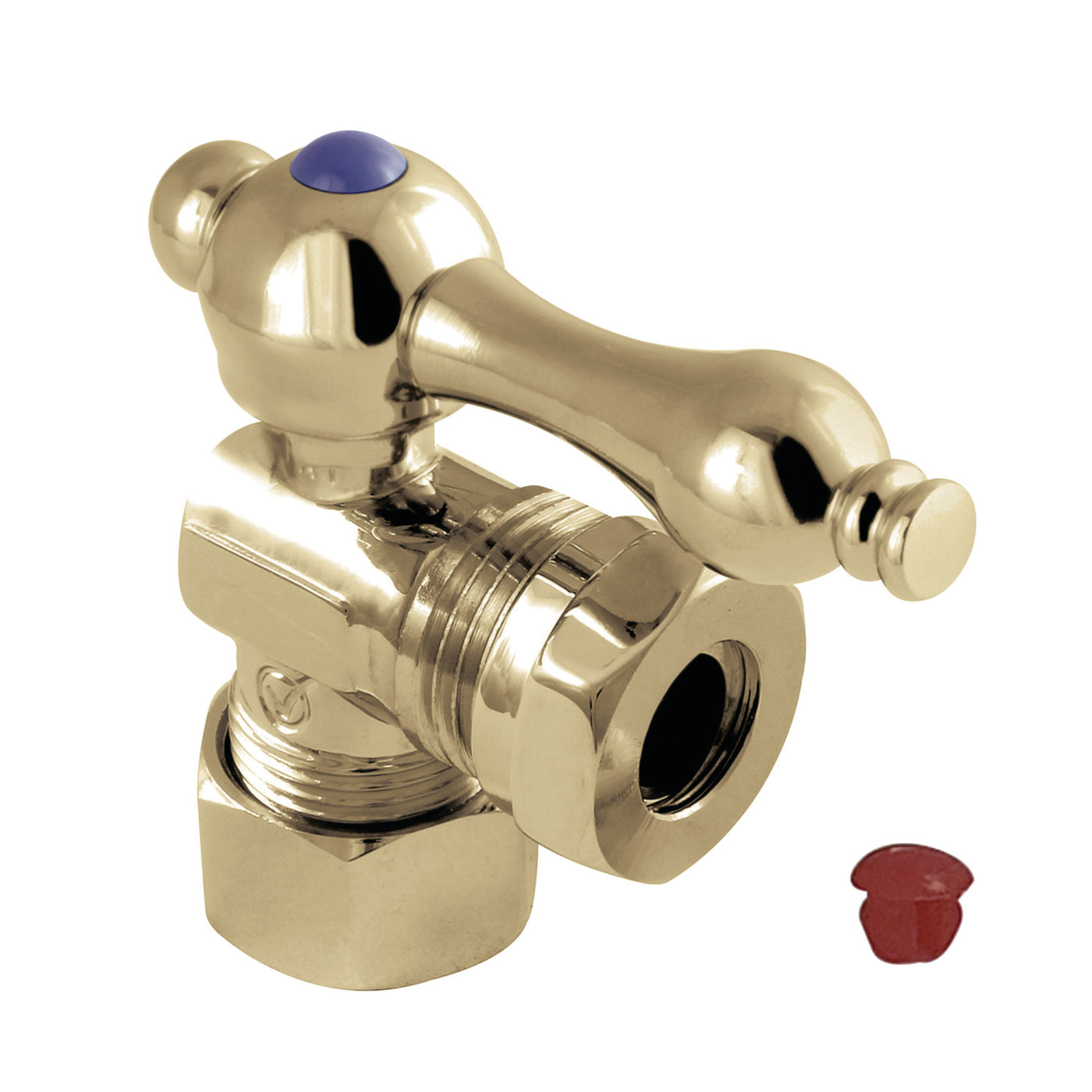 Elements of Design ECC54302 5/8-Inch OD Comp x 1/2-Inch or 7/16-Inch Slip Joint Angle Stop Valve, Polished Brass