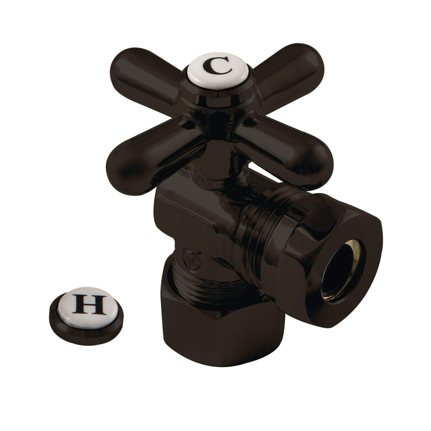 Elements of Design ECC54305X 5/8-Inch OD Comp x 1/2-Inch or 7/16-Inch Slip Joint Angle Stop Valve, Oil Rubbed Bronze