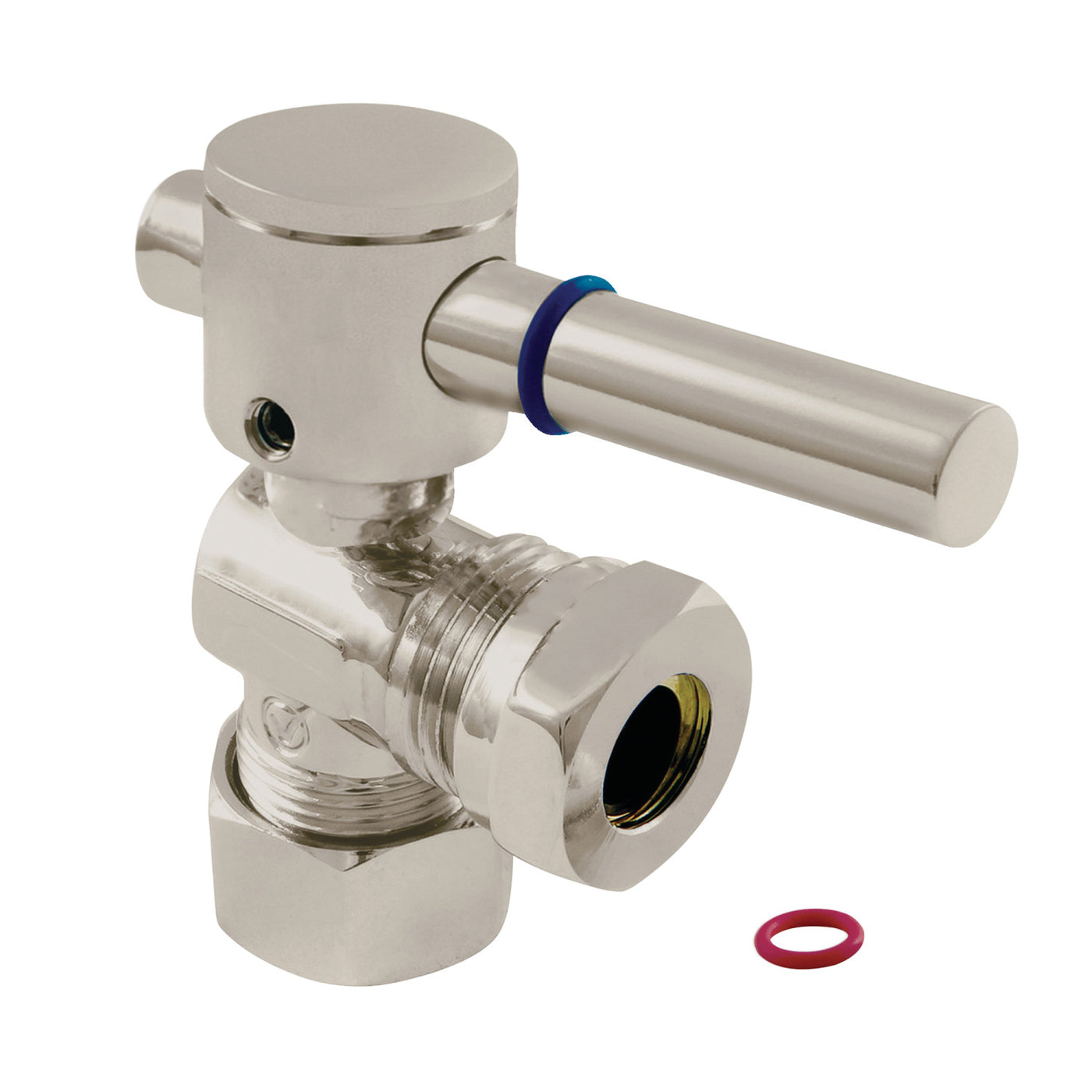 Elements of Design ECC54308DL 5/8-Inch OD Comp x 1/2-Inch or 7/16-Inch Slip Joint Angle Stop Valve, Brushed Nickel