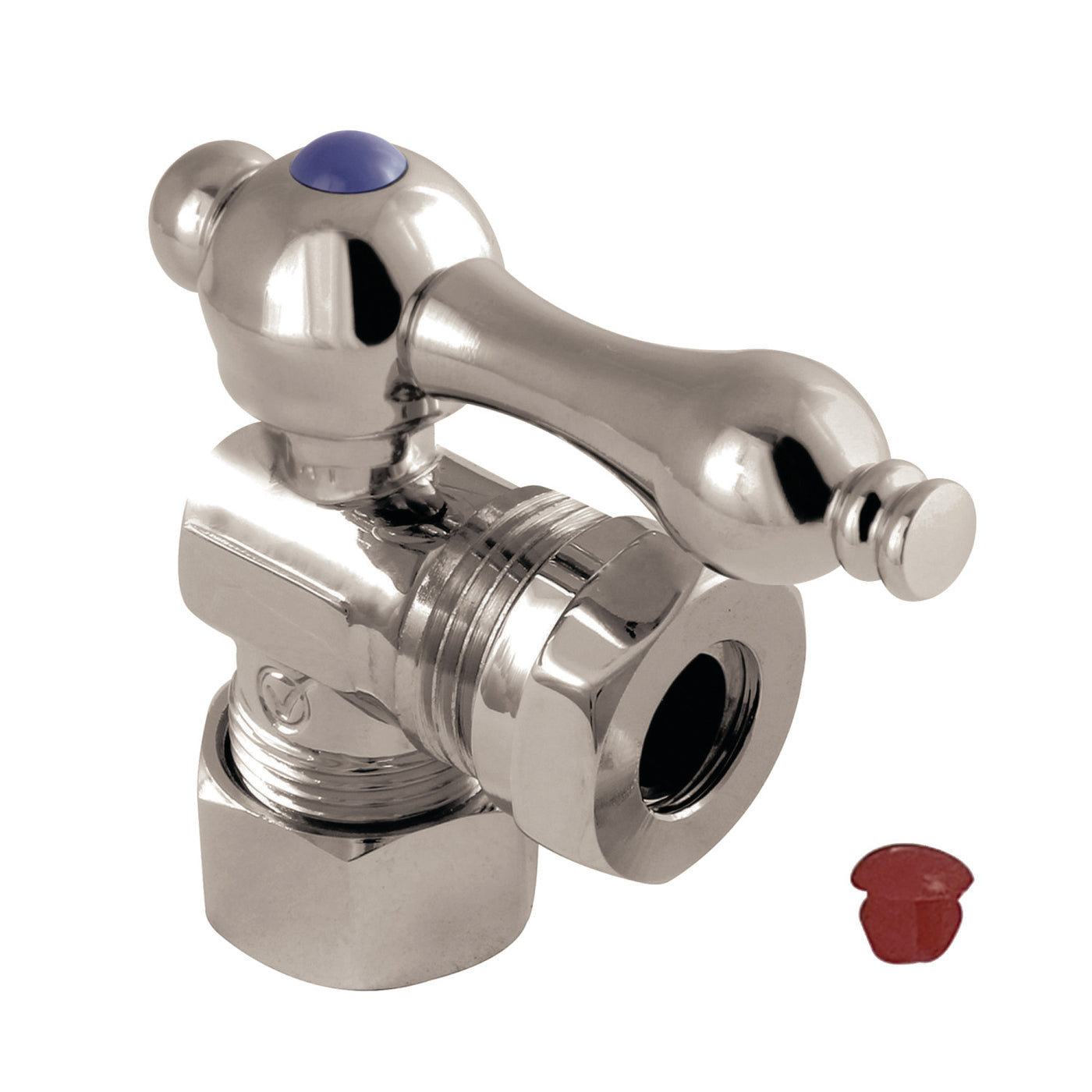 Elements of Design ECC54308 5/8-Inch OD Comp x 1/2-Inch or 7/16-Inch Slip Joint Angle Stop Valve, Brushed Nickel