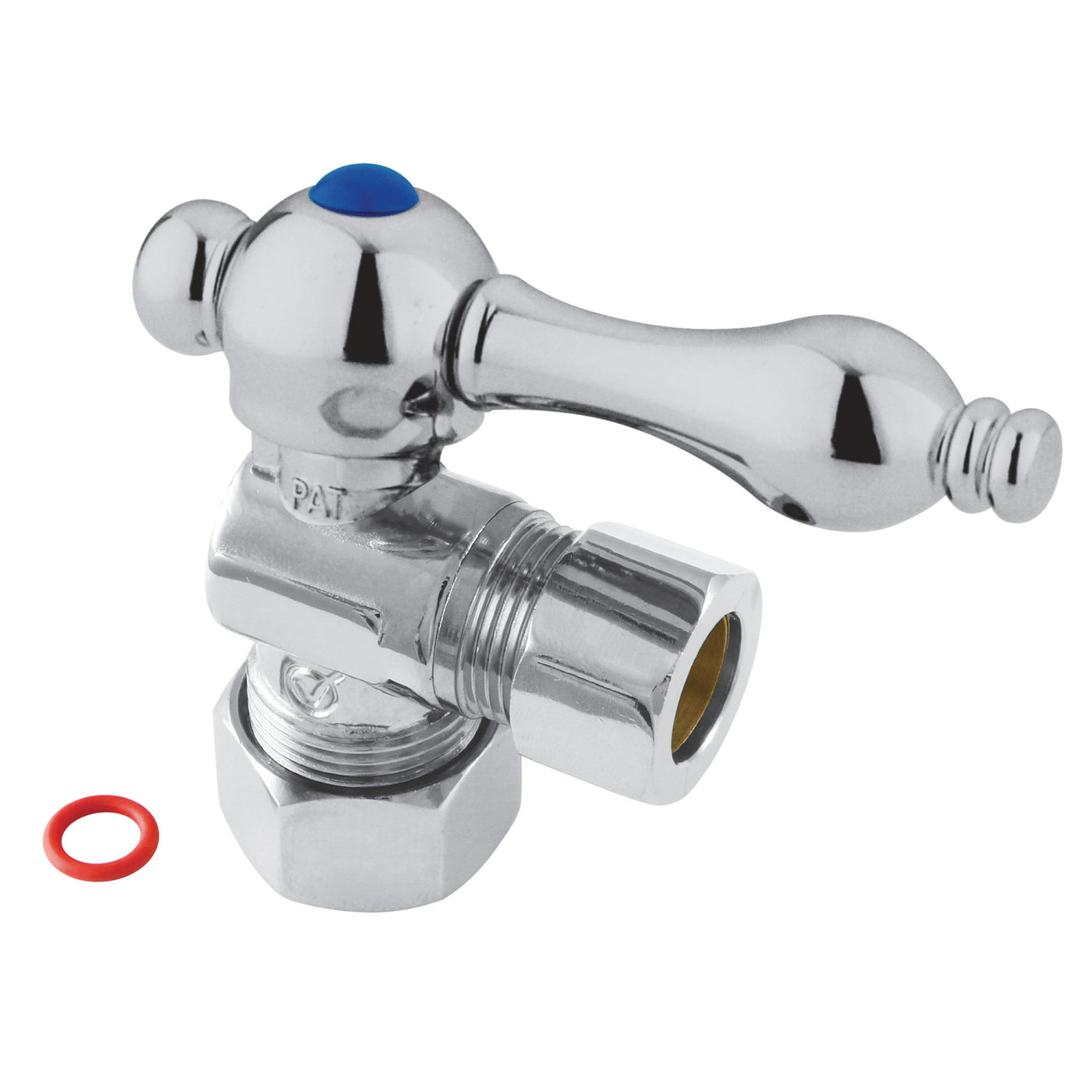 Elements of Design ECC54401 5/8-Inch OD Comp x 1/2-Inch OD Comp Angle Stop Valve, Polished Chrome