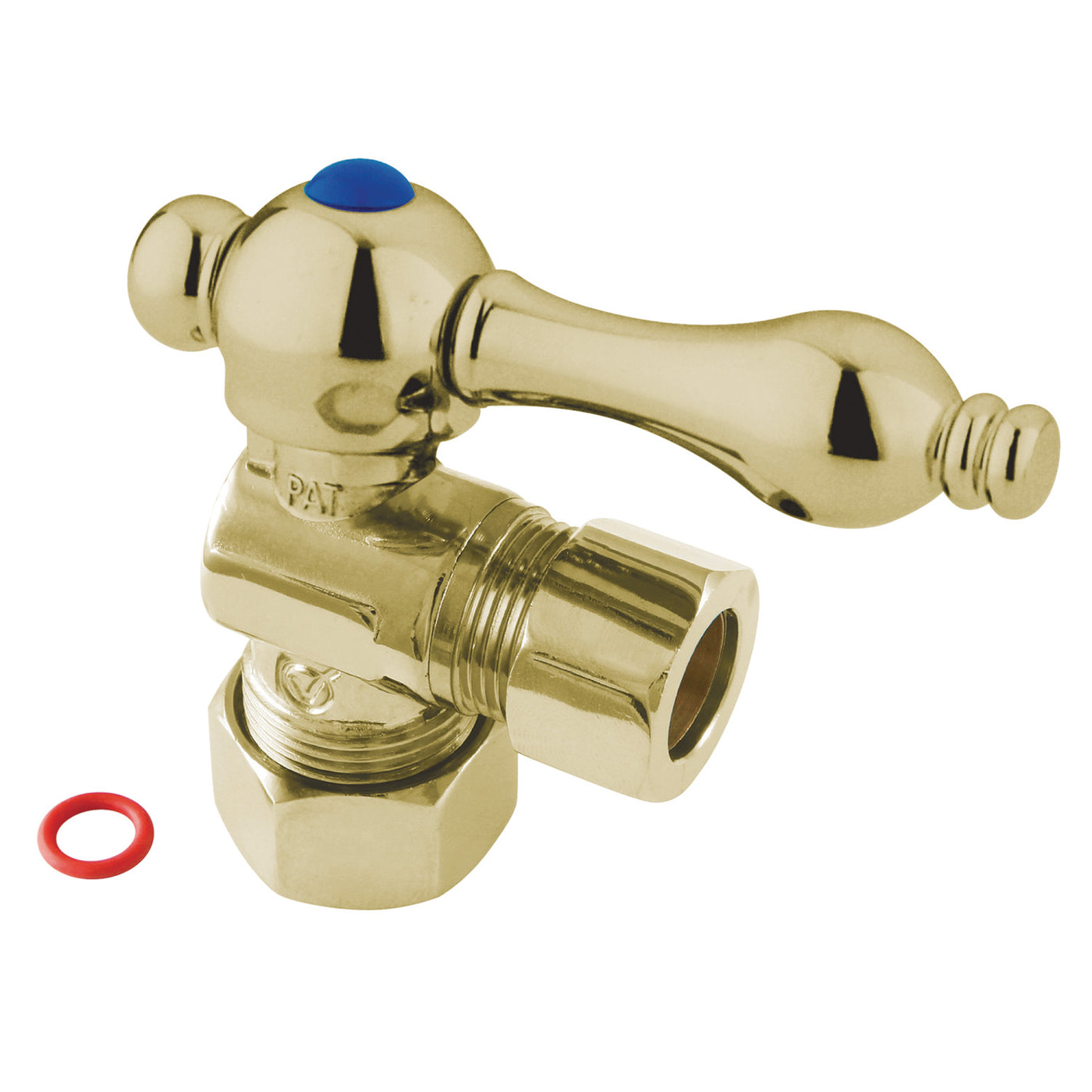 Elements of Design ECC54402 5/8-Inch OD Comp x 1/2-Inch OD Comp Angle Stop Valve, Polished Brass