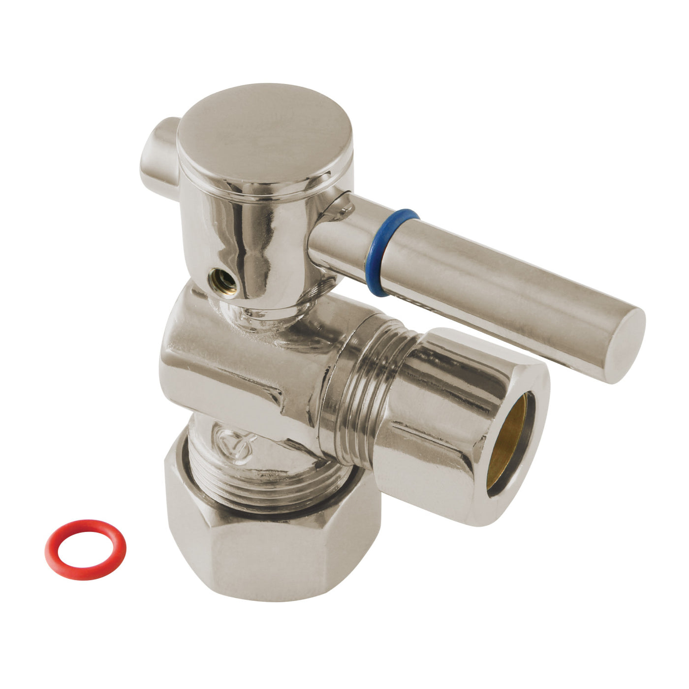 Elements of Design ECC54408DL 5/8-Inch OD Comp x 1/2-Inch OD Comp Angle Stop Valve, Brushed Nickel