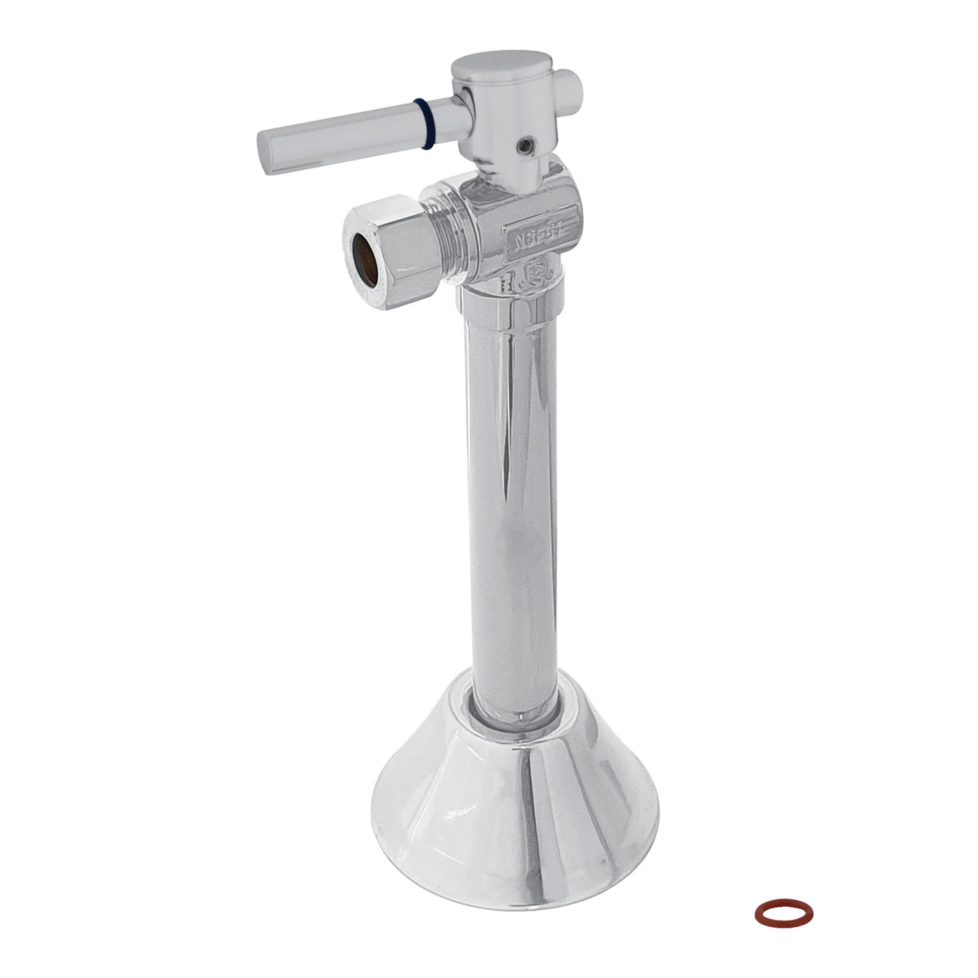 Elements of Design ECC83201DL 1/2" Sweat x 3/8" OD Comp Angle Shut Off Valve with 5" Extension, Polished Chrome
