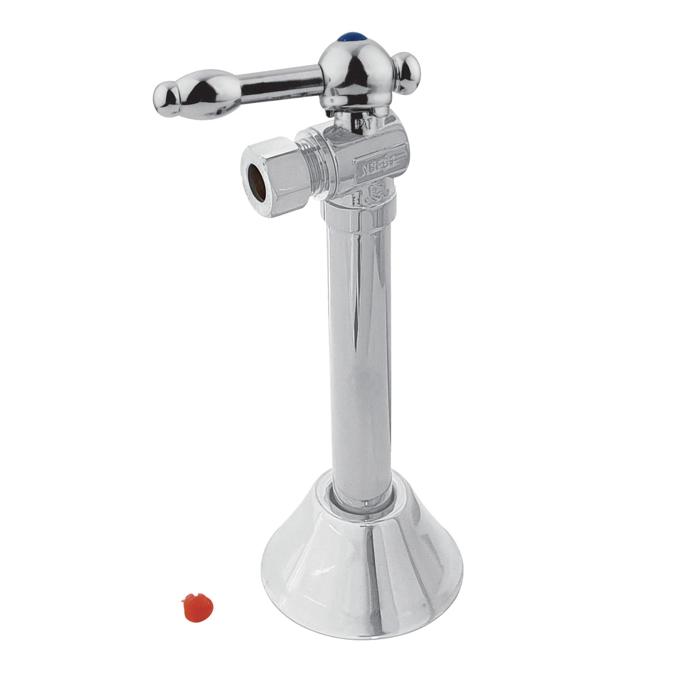 Elements of Design ECC83201KL 1/2" Sweat x 3/8" OD Comp Angle Shut Off Valve with 5" Extension, Polished Chrome
