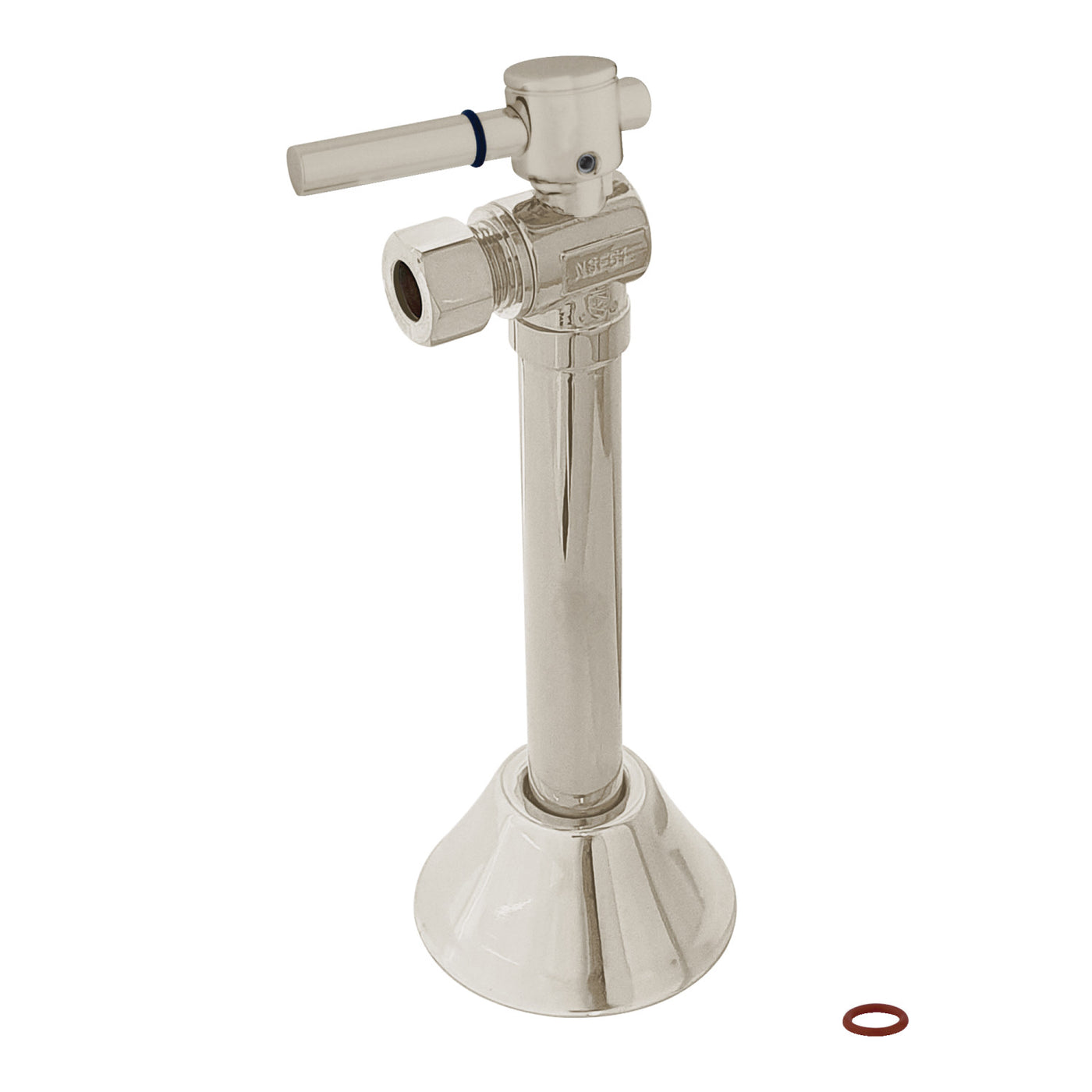 Elements of Design ECC83208DL 1/2" Sweat x 3/8" OD Comp Angle Shut Off Valve with 5" Extension, Brushed Nickel