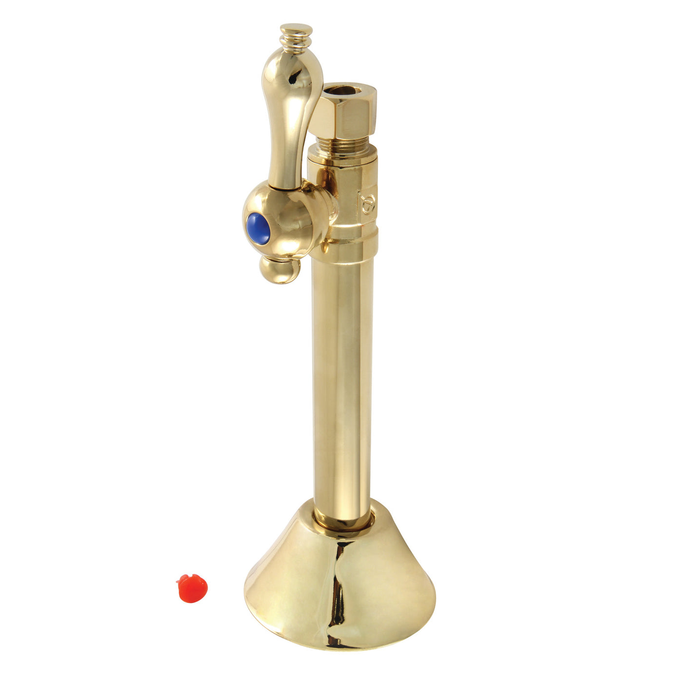 Elements of Design ECC83252 1/2-Inch Sweat x 3/8-Inch O.D. Comp Straight Shut Off Valve with 5-Inch Extension, Polished Brass