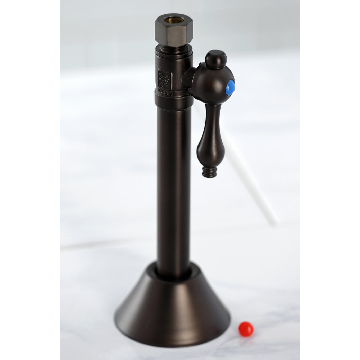 Elements of Design ECC83255 1/2-Inch Sweat x 3/8-Inch O.D. Comp Straight Shut Off Valve with 5-Inch Extension, Oil Rubbed Bronze