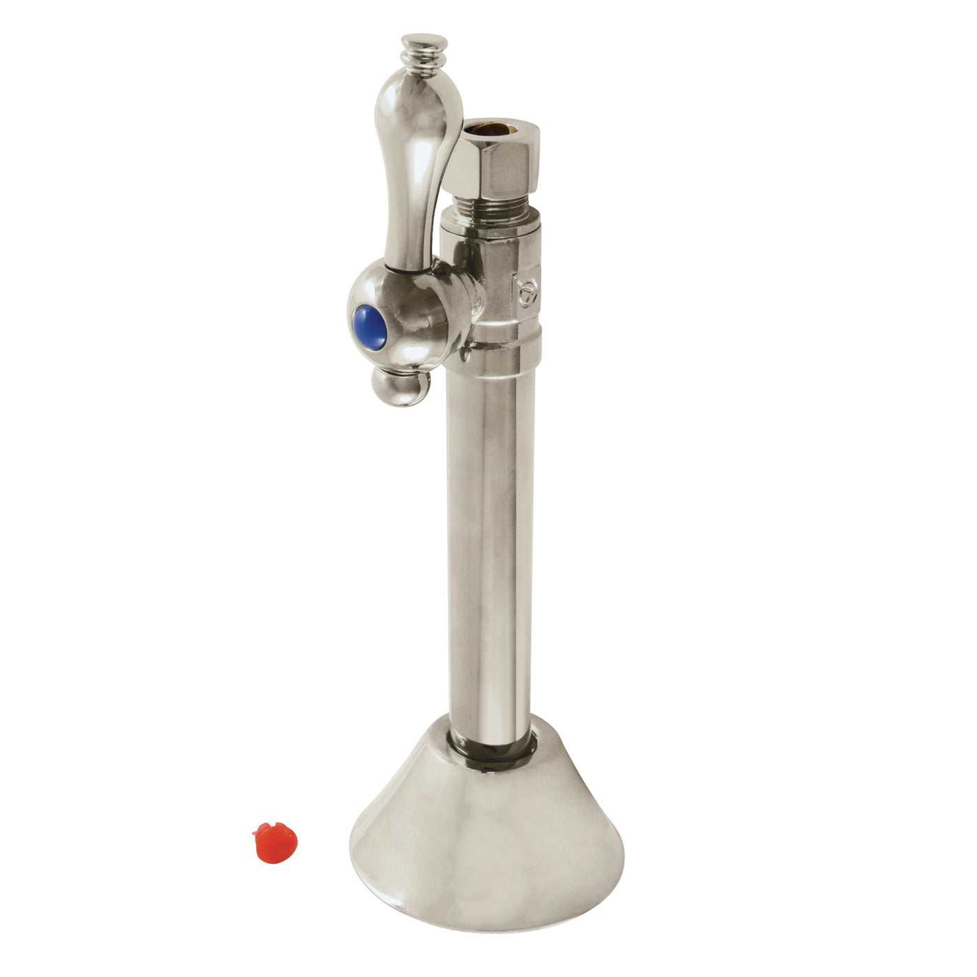 Elements of Design ECC83258 1/2-Inch Sweat x 3/8-Inch O.D. Comp Straight Shut Off Valve with 5-Inch Extension, Brushed Nickel