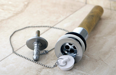 Elements of Design ED1008 Chain and Plug Pull-Out Bathroom Drain with Overflow, Brushed Nickel