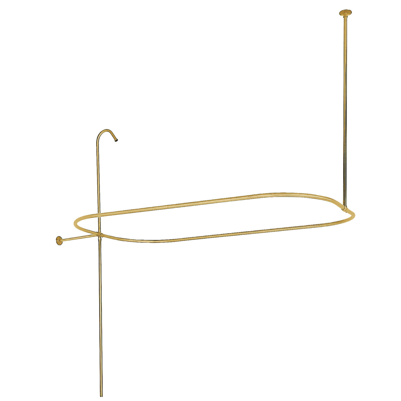 Elements of Design ED1040-2 End Mount Rectangular Shower Riser with Enclosure, Polished Brass