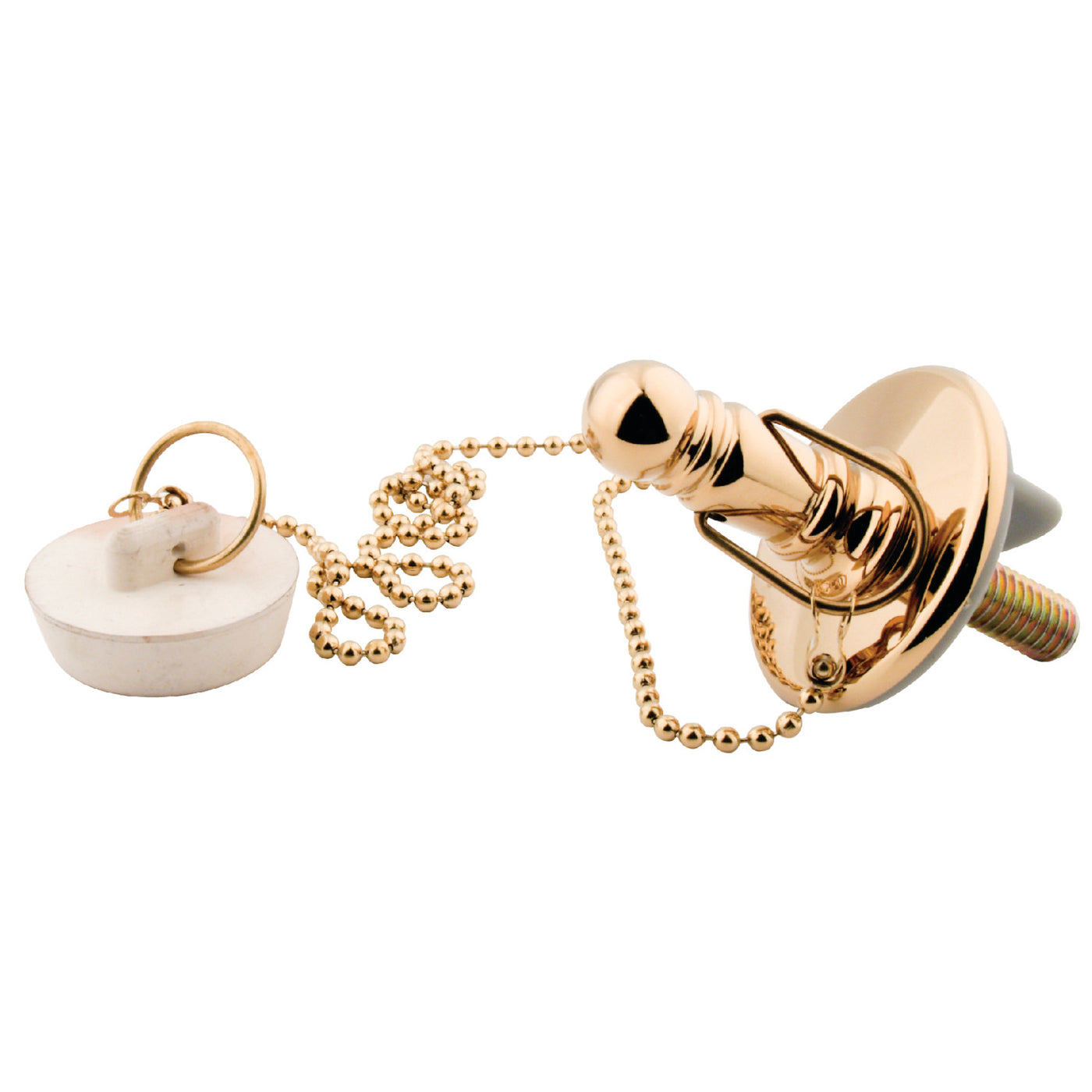 Elements of Design ED1112 Rubber Stopper Chain and Attachment for CC1002, Polished Brass