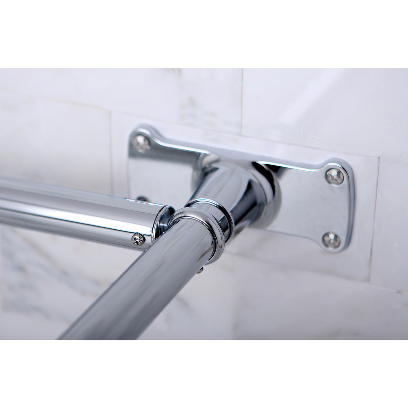 Elements of Design ED3131 D-Type Shower Curtain Rod, Polished Chrome