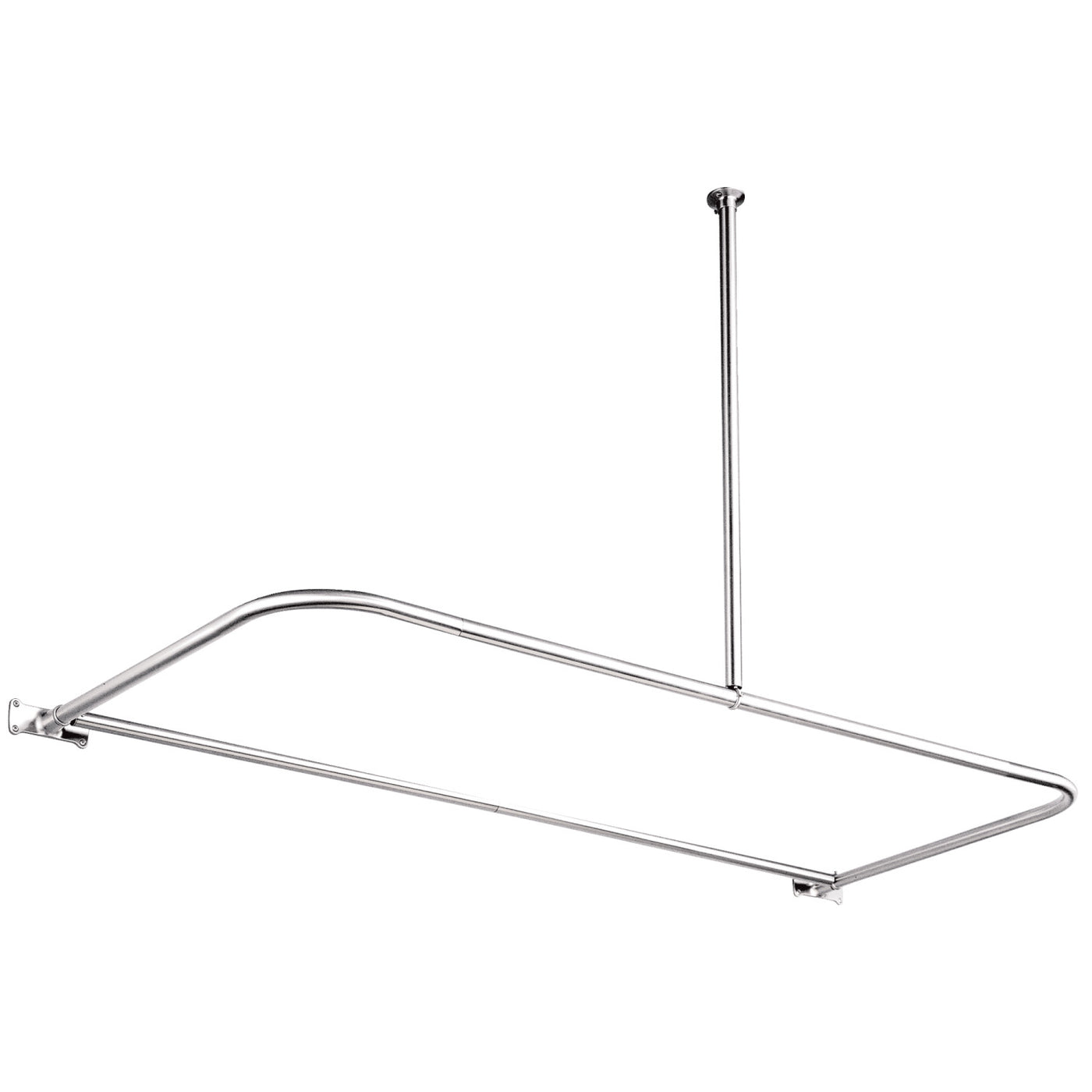 Elements of Design ED3131 D-Type Shower Curtain Rod, Polished Chrome
