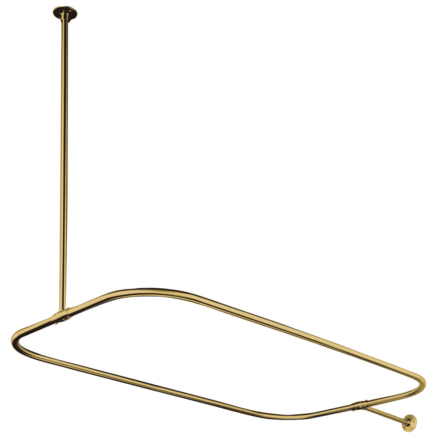 Elements of Design ED3142 L-Shaped Shower Curtain Rod, Polished Brass