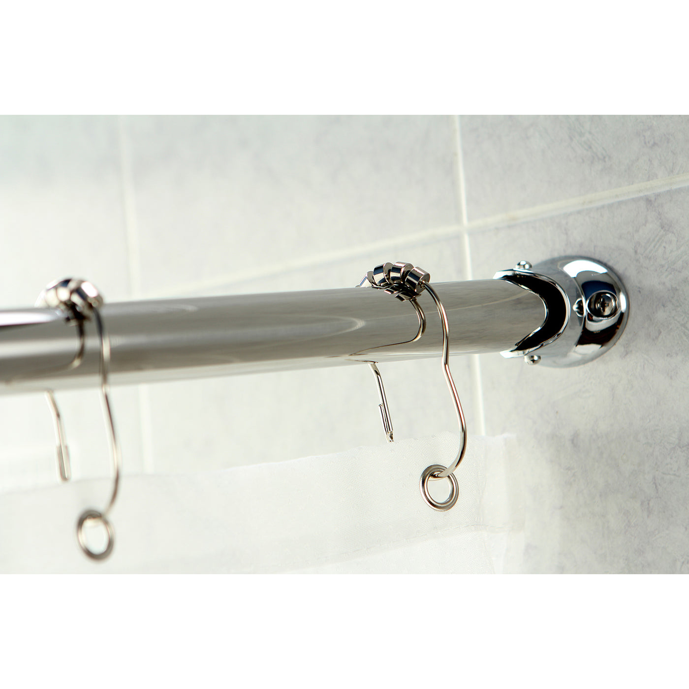 Elements of Design ED3171 47"-60" Stainless Steel Adjustable Curved Shower Curtain Rod, Polished Chrome