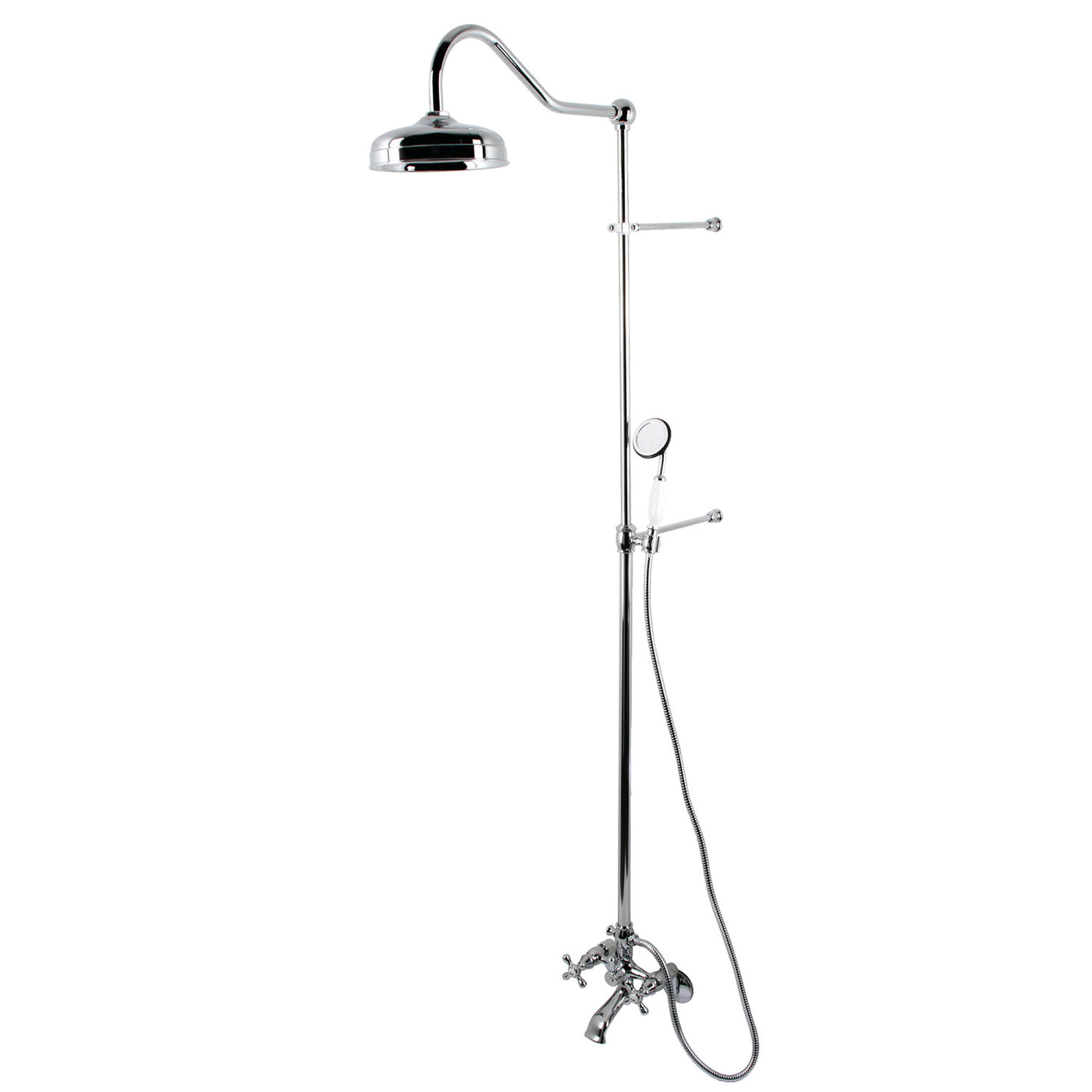 Elements of Design EDK2661 Clawfoot Tub Faucet Package with Shower Combo, Polished Chrome