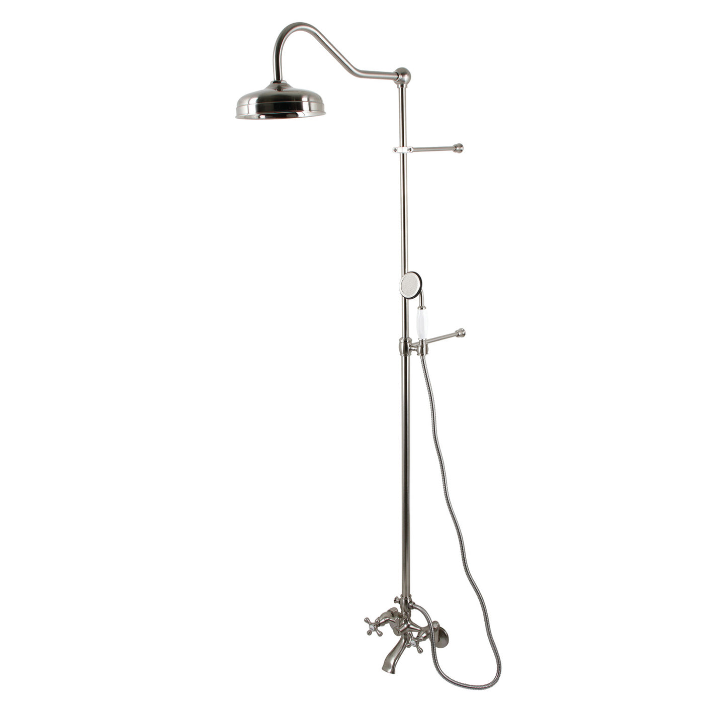 Elements of Design EDK2668 Clawfoot Tub Faucet Package with Shower Combo, Brushed Nickel