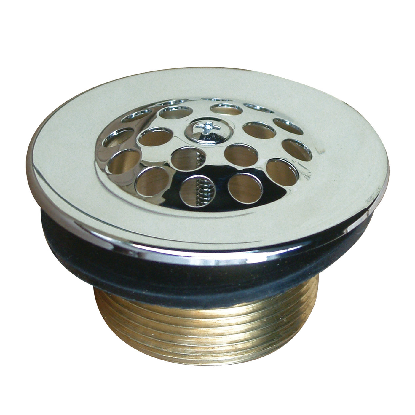 Elements of Design EDTL201 Bathtub Strainer Drain with Rubber, Polished Chrome