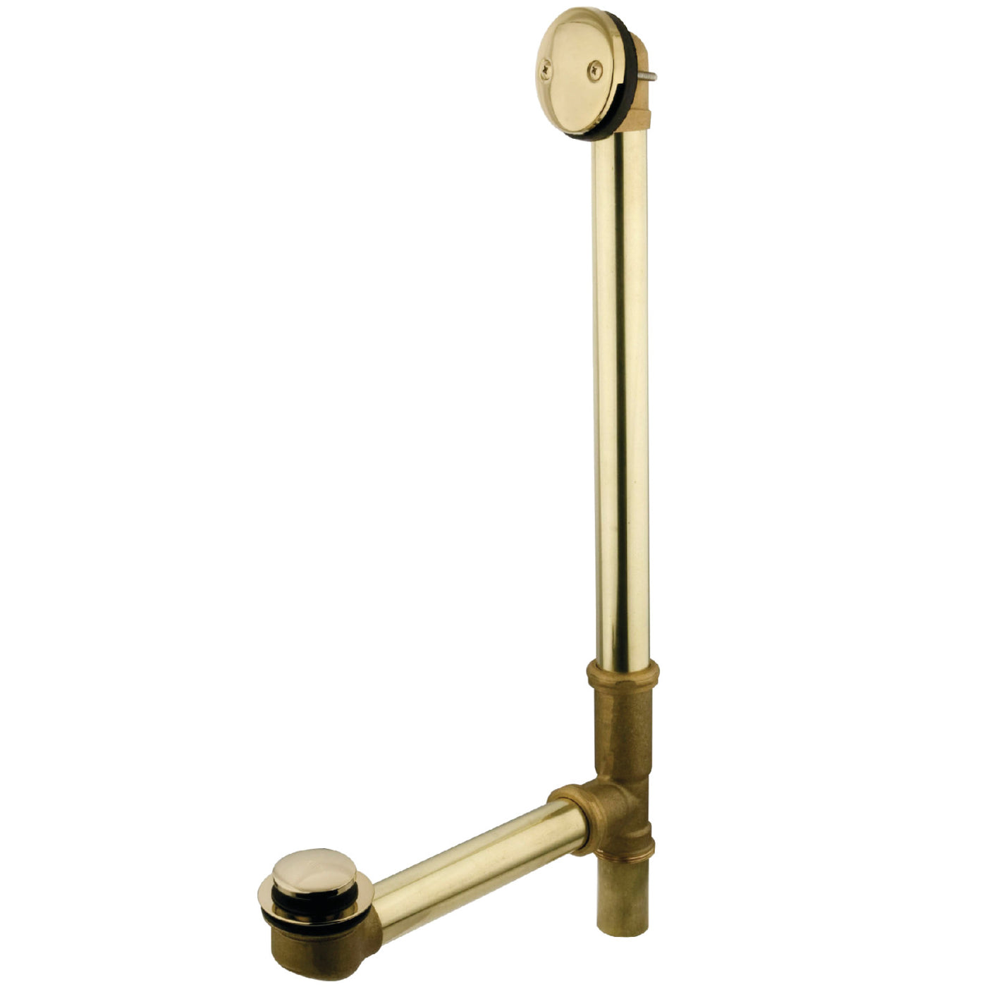 Elements of Design EDTT2182 23-Inch Tip-Toe Tub Waste and Overflow, 20 Gauge, Polished Brass