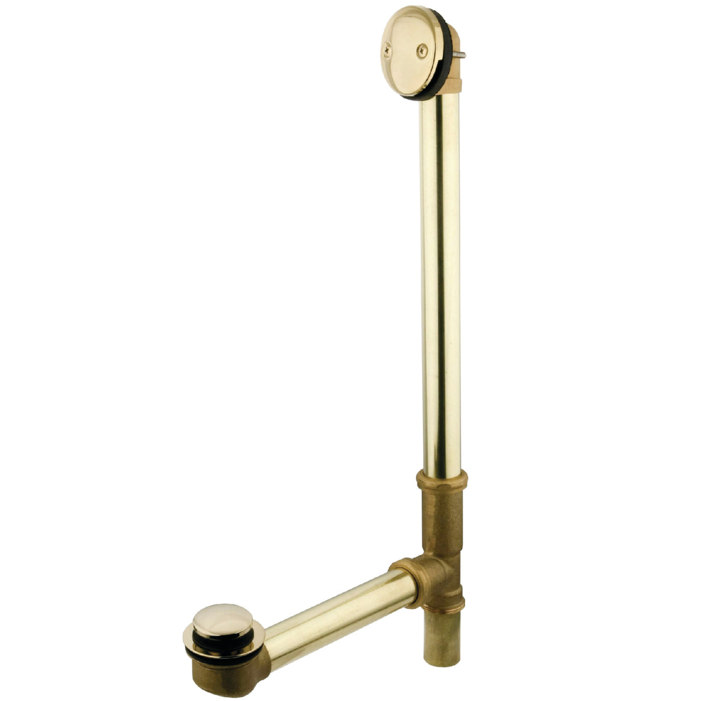 Elements of Design EDTT2202 25-Inch Tip-Toe Tub Waste and Overflow, 20 Gauge, Polished Brass