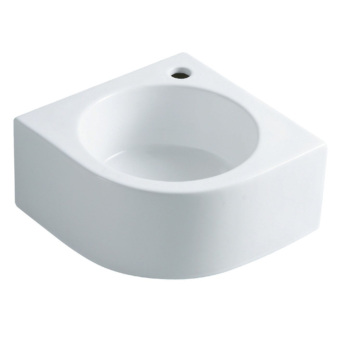 Elements of Design EDV1094 14-1/8" Ceramic Corner Wall Mount Bathroom Sink (Single Hole), White