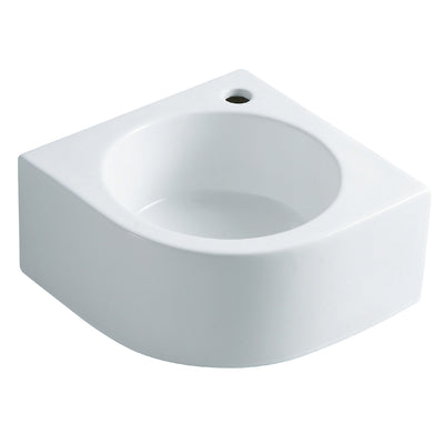 Elements of Design EDV1094 Ceramic Corner Bathroom Sink, White