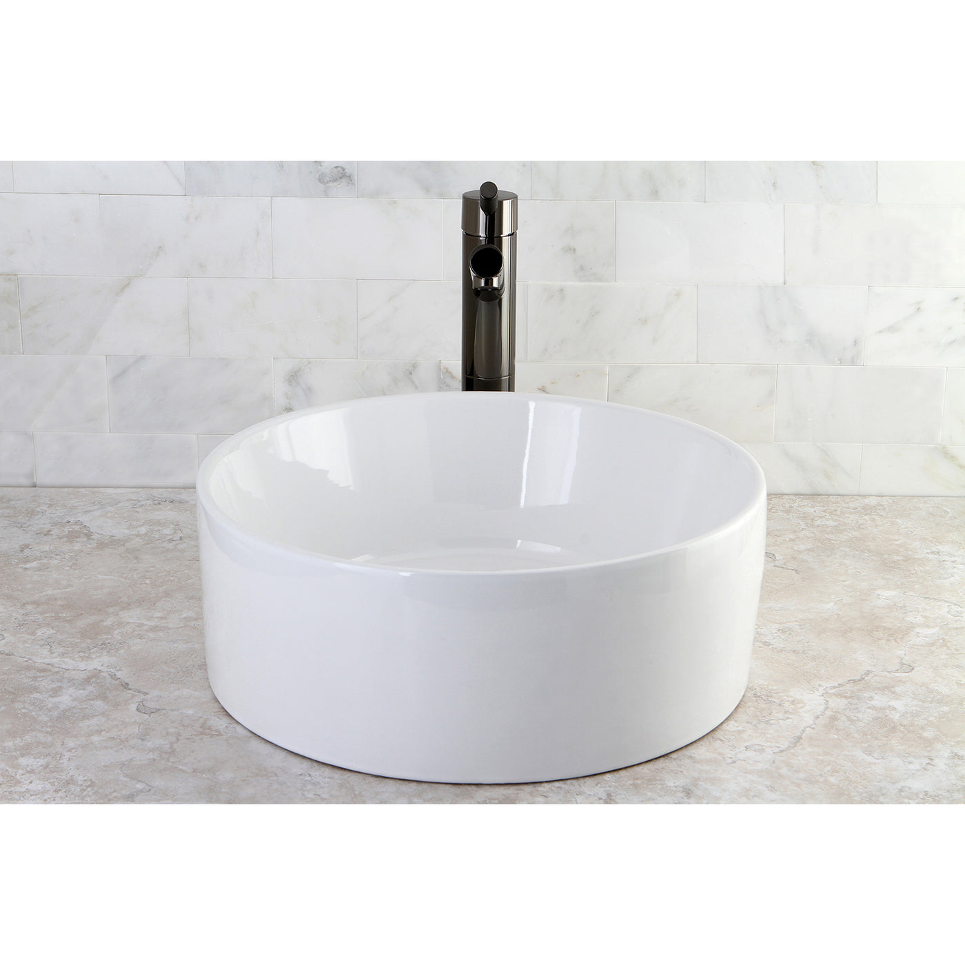 Elements of Design EDV3103 15-3/4" Ceramic Round Vessel Sink, White