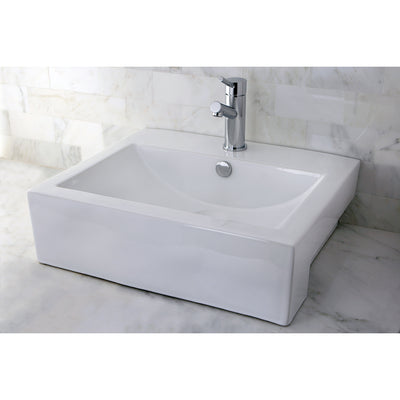 Elements of Design EDV4034 21-1/4" Ceramic Square Semi-Recessed Vessel Sink, White