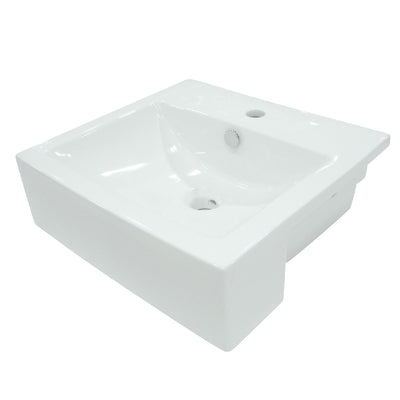 Elements of Design EDV4034 Semi-Recessed Bathroom Sink, White