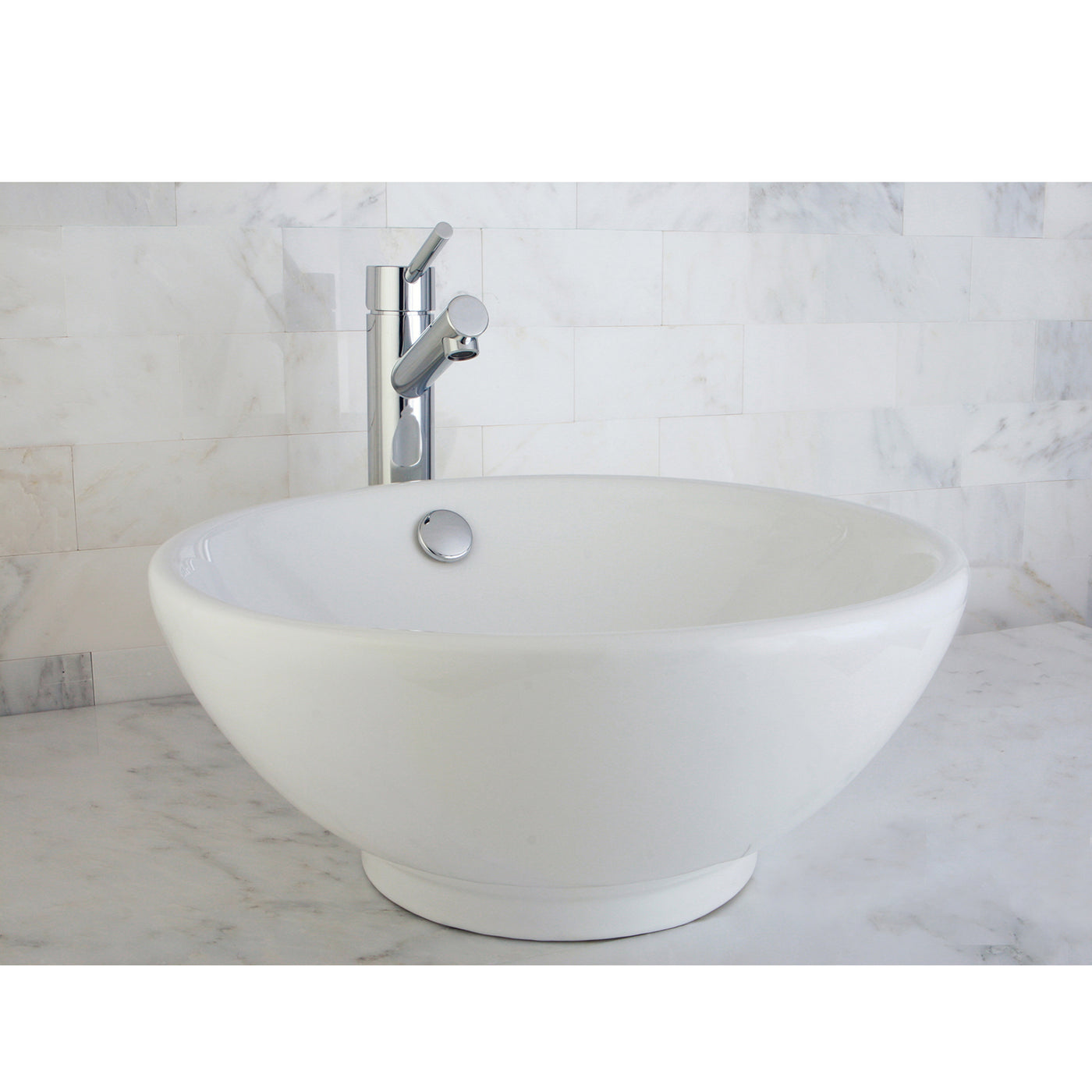 Elements of Design EDV4129 15-3/4" Ceramic Round Vessel Sink, White