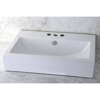 Elements of Design EDV4318W34 Ceramic Bathroom Sink (4-Inch, 3-Hole), White