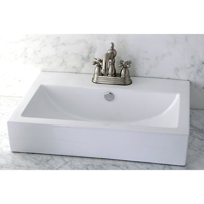 Elements of Design EDV4318W34 23-5/8" Ceramic Rectangular Semi-Recessed Vessel Sink (4" Centers), White