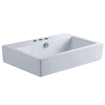 Elements of Design EDV4318W34 Ceramic Bathroom Sink (4-Inch, 3-Hole), White