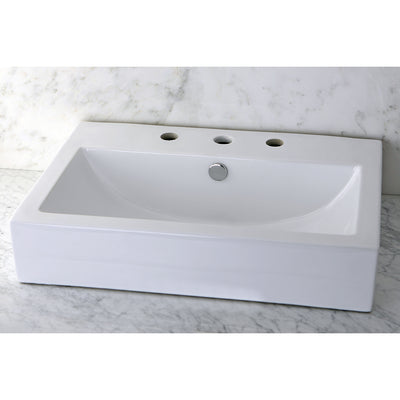 Elements of Design EDV4318W38 Ceramic Bathroom Sink (8-Inch, 3-Hole), White