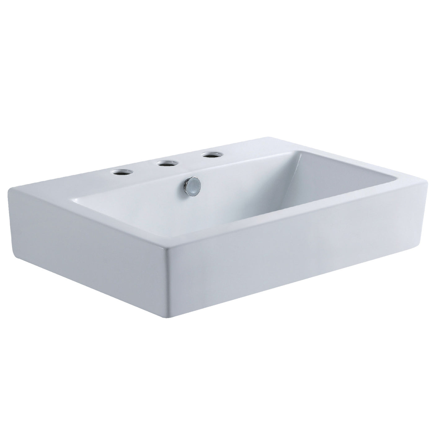 Elements of Design EDV4318W38 Ceramic Bathroom Sink (8-Inch, 3-Hole), White