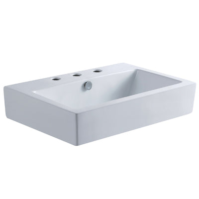 Elements of Design EDV4318W38 Ceramic Bathroom Sink (8-Inch, 3-Hole), White