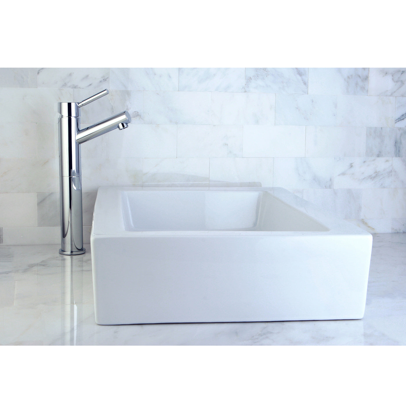 Elements of Design EDV4335 22" Ceramic Rectangular Vessel Sink, White