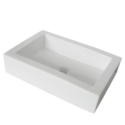 Elements of Design EDV4335 22" Ceramic Rectangular Vessel Sink, White