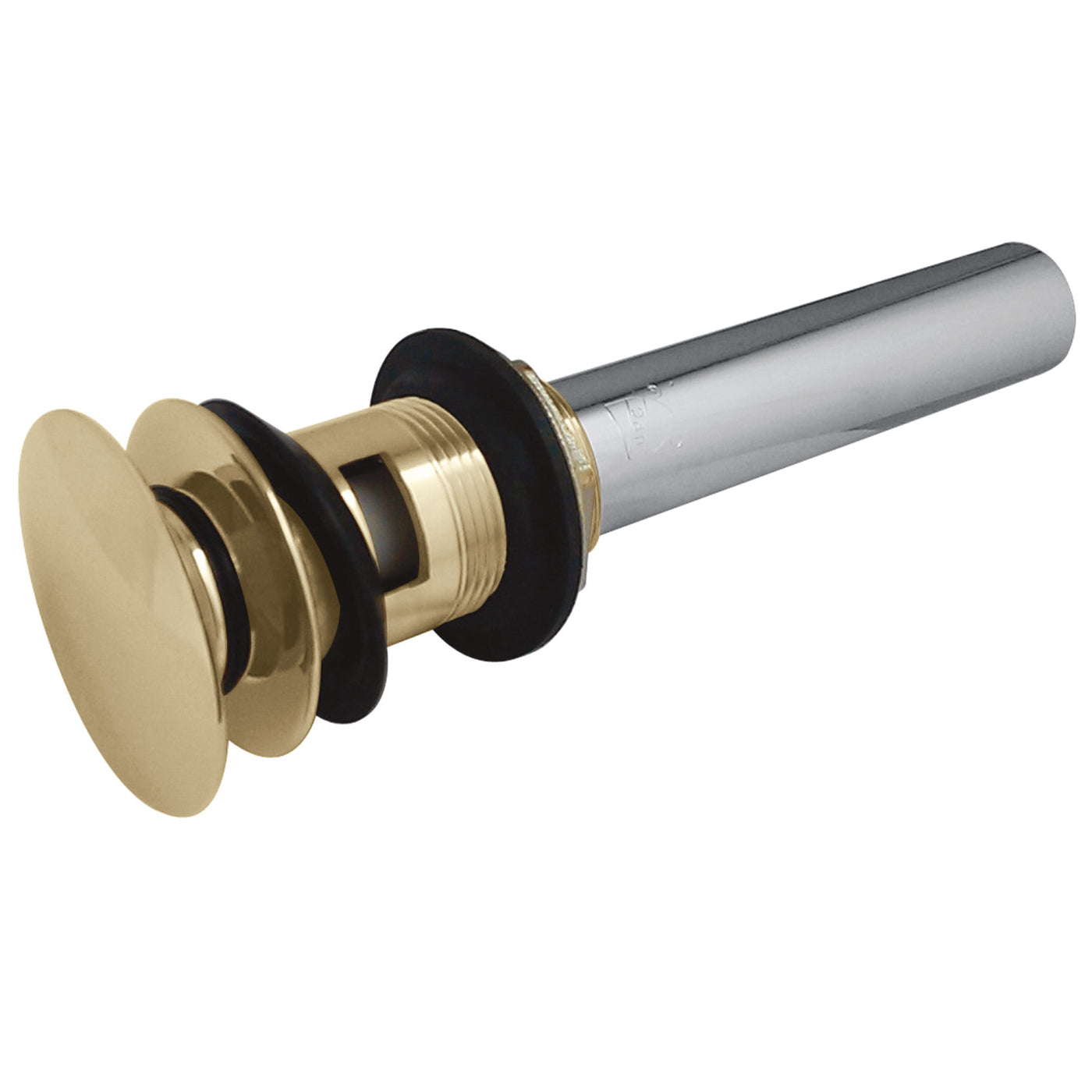 Elements of Design EDV6002 Push Pop-Up Drain with Overflow, Polished Brass