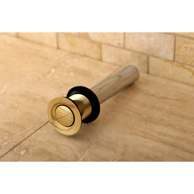 Elements of Design EDV8002 Push Pop-Up Drain without Overflow, Polished Brass