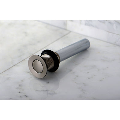 Elements of Design EDV8008 Push Pop-Up Drain without Overflow, Brushed Nickel