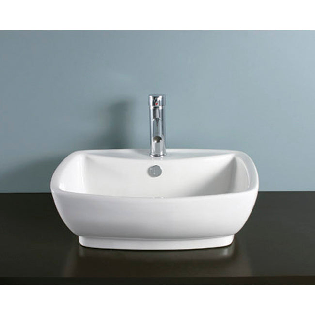 Elements of Design EDV8145 22" Ceramic Rectangular Vessel Sink, White