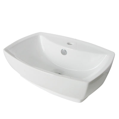 Elements of Design EDV8145 22" Ceramic Rectangular Vessel Sink, White