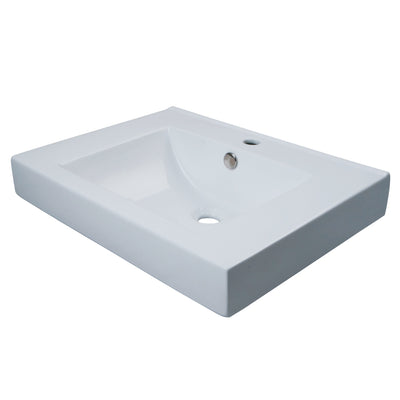 Elements of Design EDV9620 Semi-Recessed Bathroom Sink, White