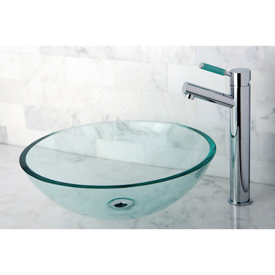 Elements of Design EDVSPCC1 16-1/2 Inch Round Tempered Glass Vessel Sink, Crystal Clear