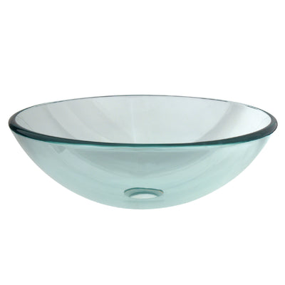 Elements of Design EDVSPCC1 16-1/2" Tempered Glass Round Vessel Sink, Crystal Clear