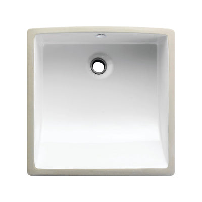 Elements of Design ELB18187 17-1/8" Ceramic Square Undermount Bathroom Sink, White