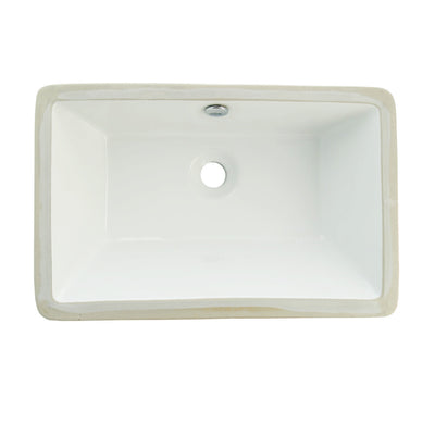 Elements of Design ELB21137 21-1/8" Ceramic Rectangular Undermount Bathroom Sink, White